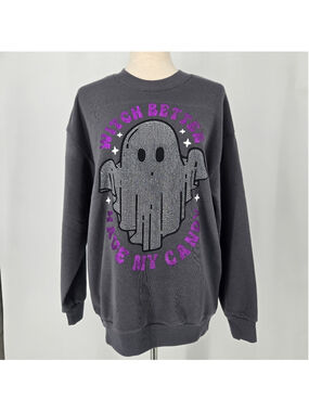 Halloween Ghost Sweatshirt Witch Better Have My Candy Better/Together Small NWT